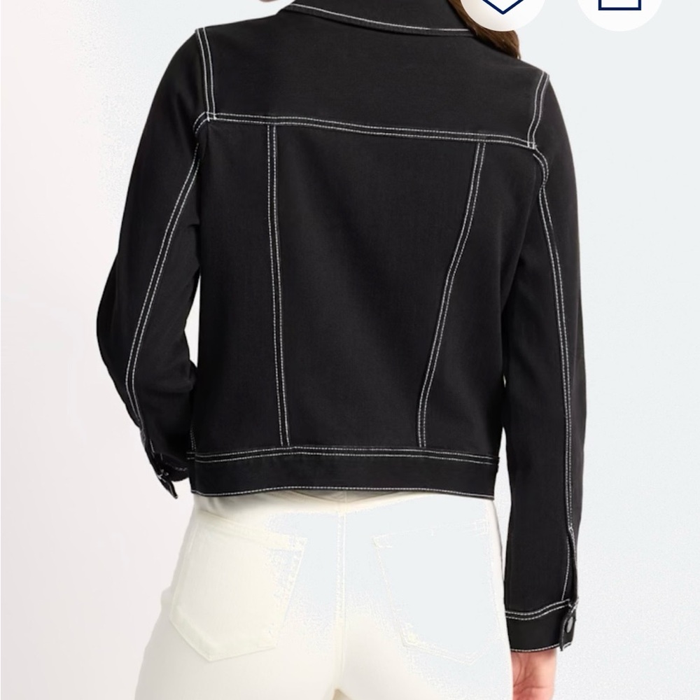 Liverpool Black Jean Jacket with White Contrast Stitching - Picture 7 of 7